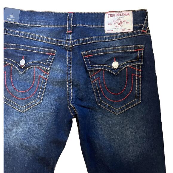 True Religion Jeans Ricky Big T Flap Relaxed Straight Men’s 36x30 Dark Mahogany - Picture 4 of 10